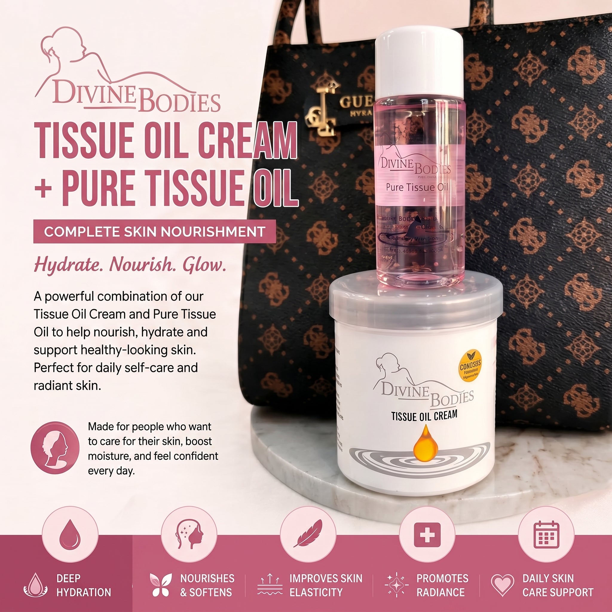 DIVINE BODIES Tissue Oil Cream + Pure Tissue Oil Combo