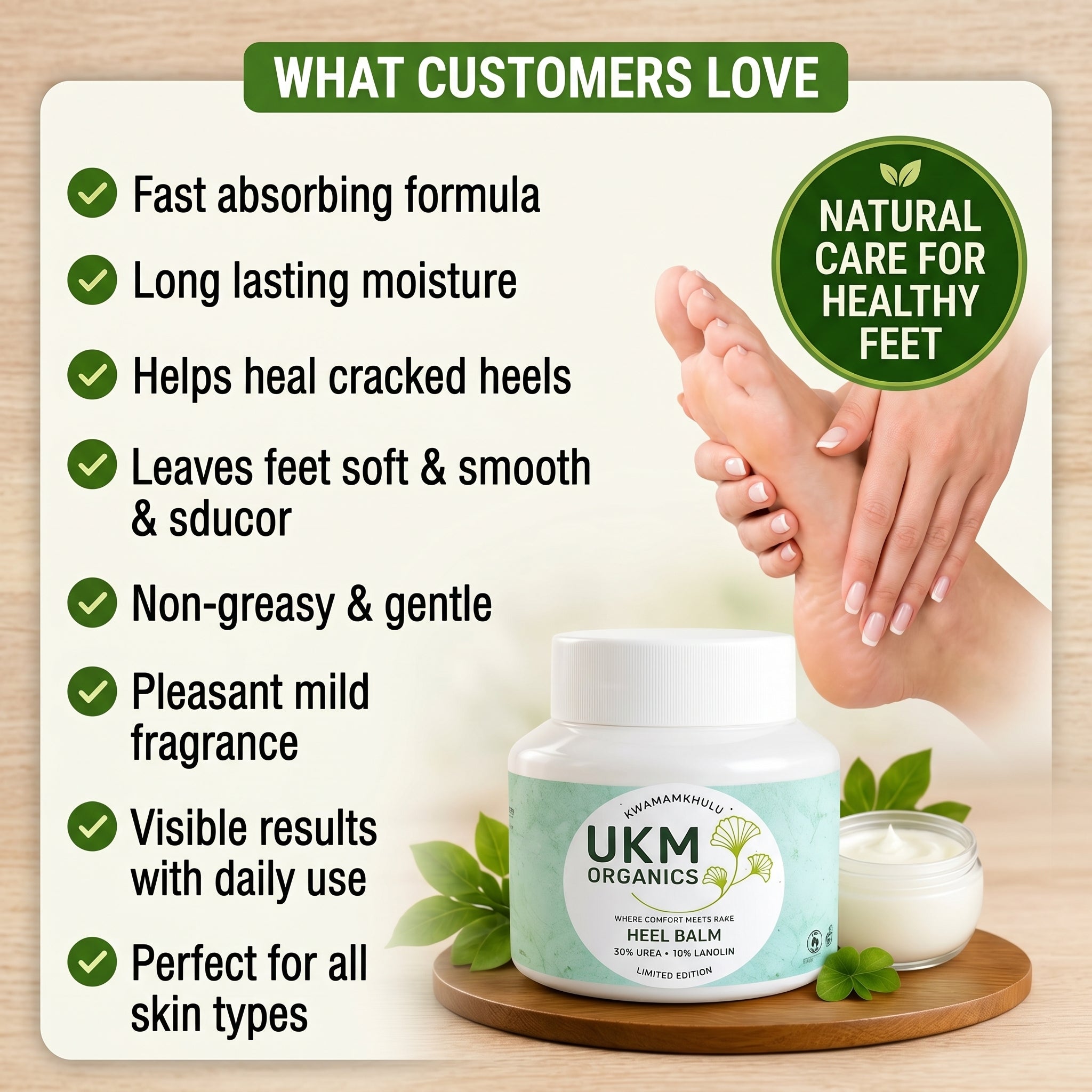UKM ORGANICS™ Heel Balm — Deep Comfort Foot Care