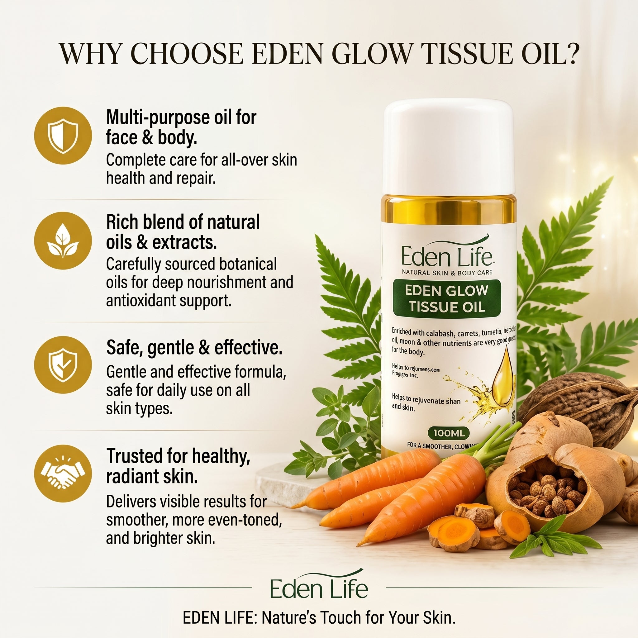 EDEN LIFE EDEN GLOW TISSUE OIL