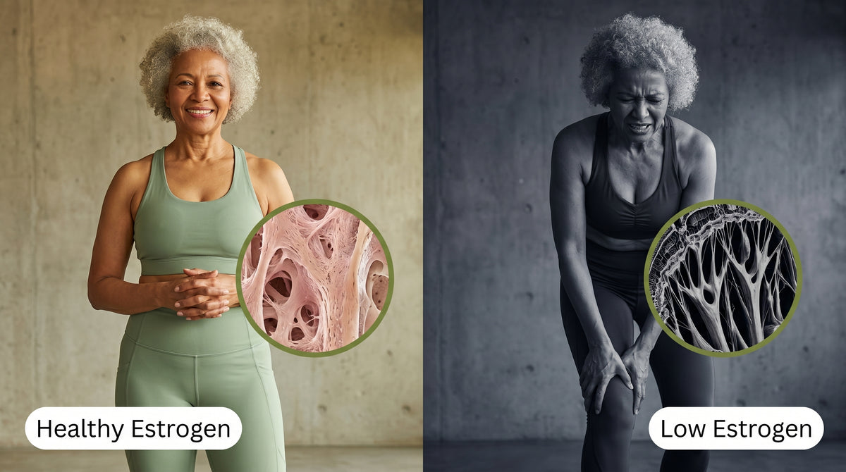 Estrogen decline and joint cartilage degradation
